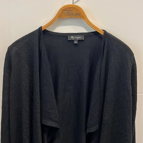 Lily Morgan black sparkly cardigan size medium - Picture 3 of 8